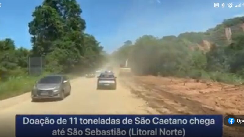 VIDEO. Solidariedade: Doação de 11 toneladas de São Caetano chega até São Sebastião (Litoral Norte). Veja como foi. #ABCemOff com Leandro Amaral