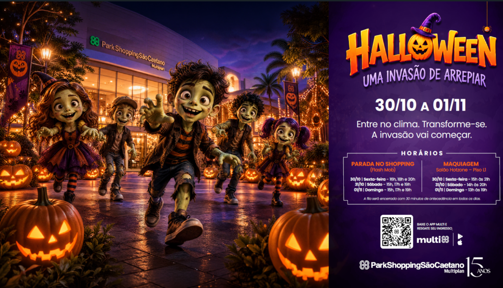 ParkShopping São Caetano terá parada de Halloween com zumbis, música e distribuição de doces